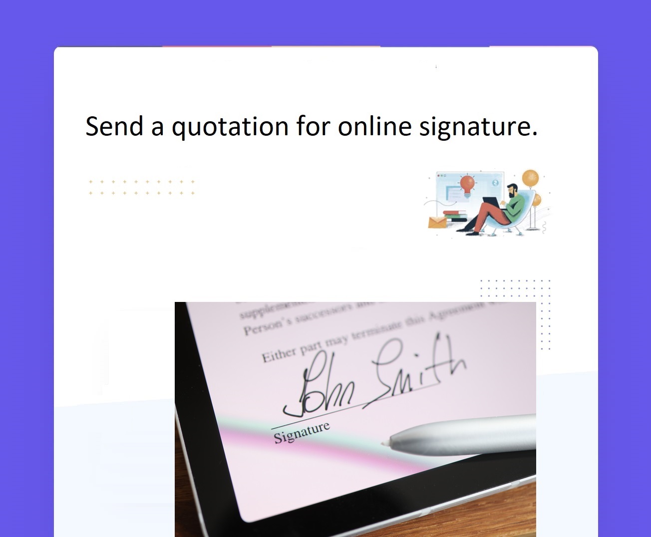 RentalPoint illustration of a quotation being signed online